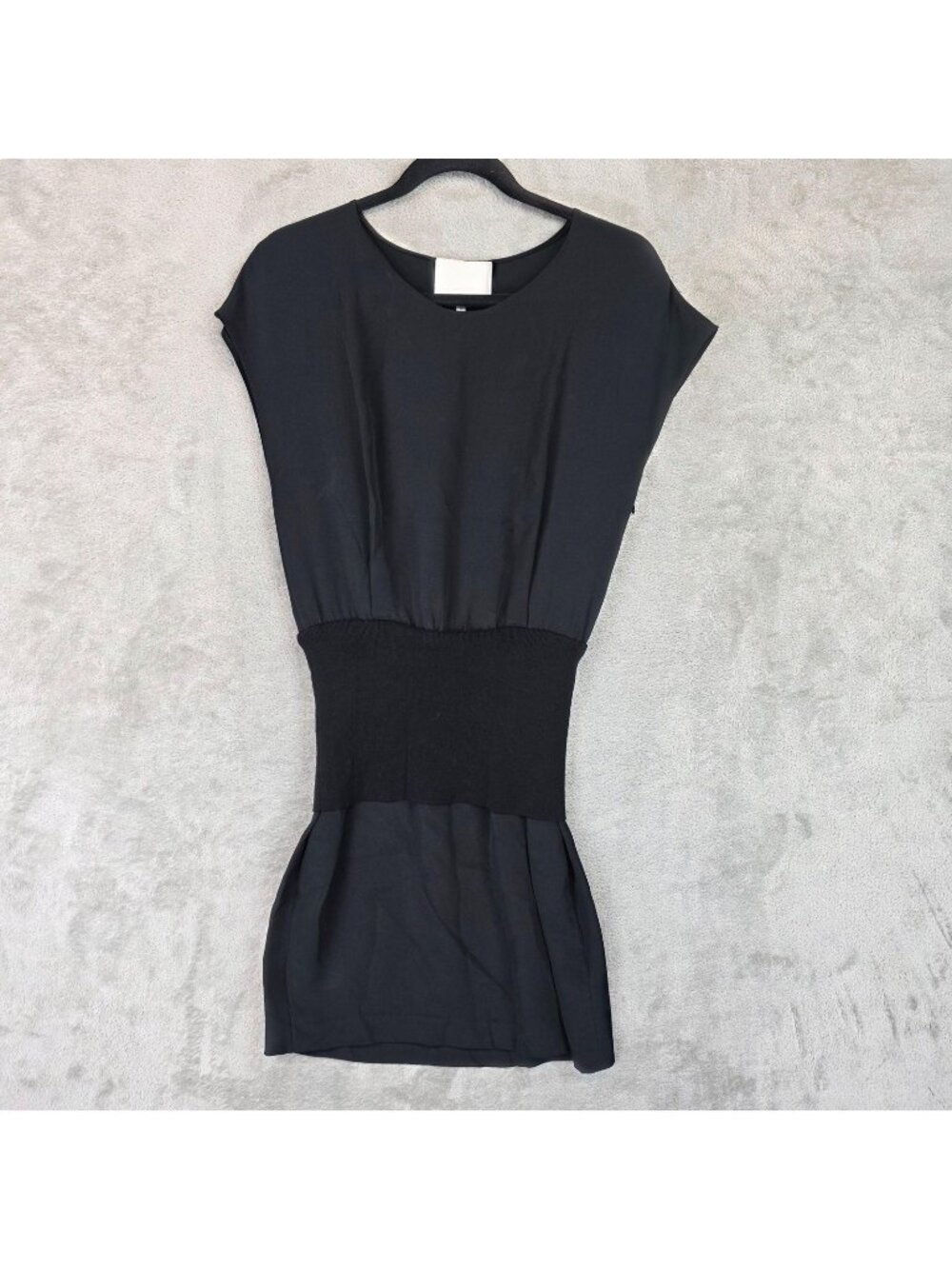 3.1 Phillip Lim Dress Womens 2 Black Silk Blouson Short Dolman Sleeve
